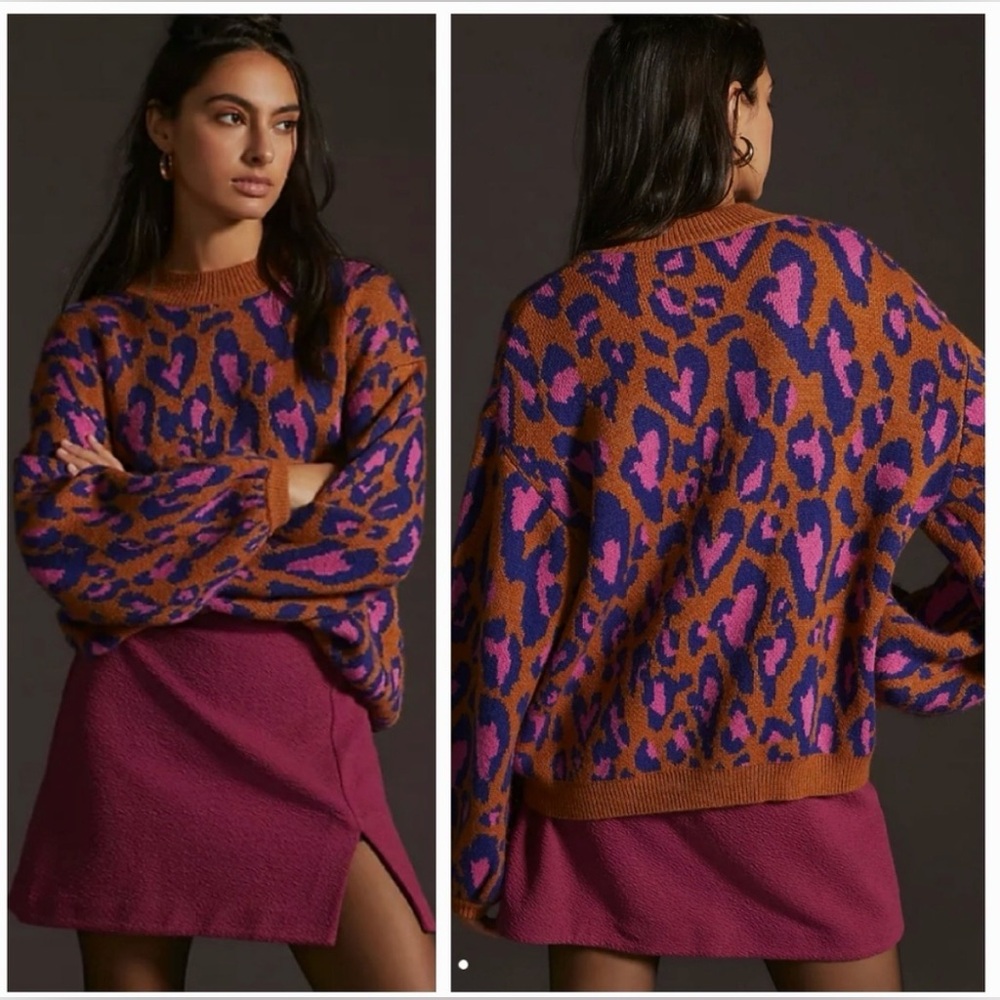 Farm Rio Leopard Pop Sweater size XL EUC